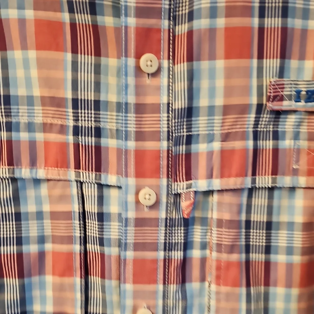 Izod Plaid Fishing Button Down Shirt. - Picture 4 of 7